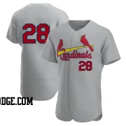 Men's St. Louis Cardinals Vada Pinson Authentic Gray Road Jersey