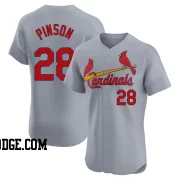 Men's St. Louis Cardinals Vada Pinson Elite Gray Road Jersey