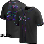 Men's St. Louis Cardinals Vada Pinson Replica Black Holographic Alternate Jersey