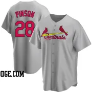 Men's St. Louis Cardinals Vada Pinson Replica Gray Road Jersey