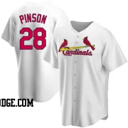 Men's St. Louis Cardinals Vada Pinson Replica White Home Jersey