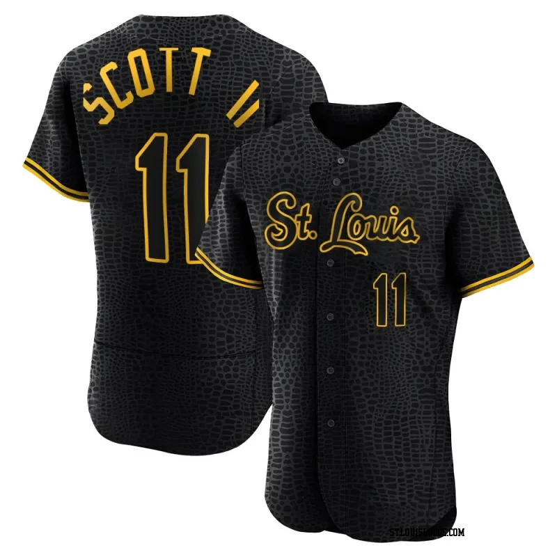 Men's St. Louis Cardinals Victor Scott II Authentic Black Snake Skin City Jersey