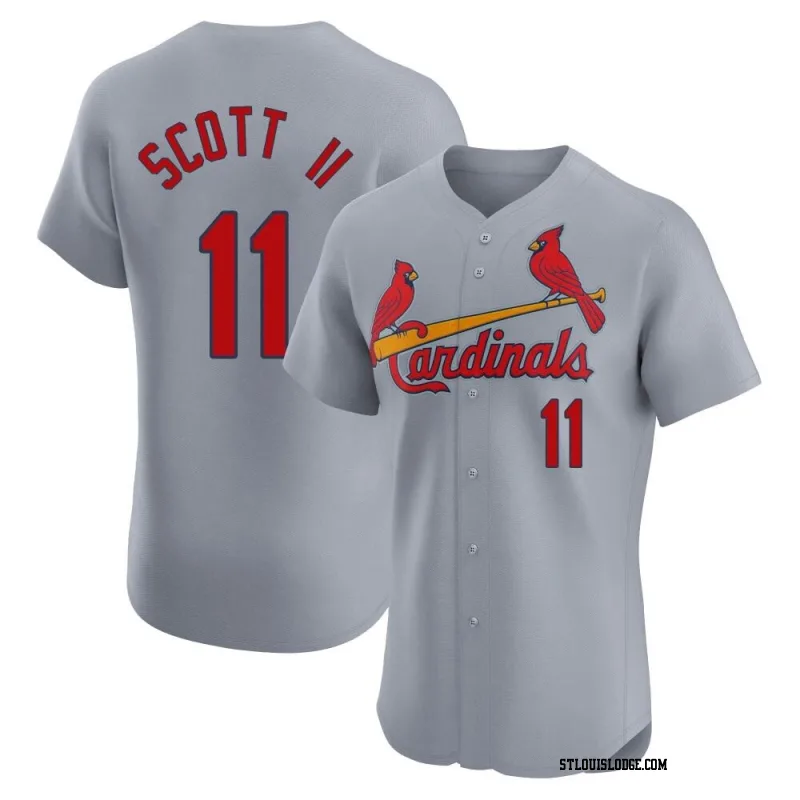 Men's St. Louis Cardinals Victor Scott II Elite Gray Road Jersey