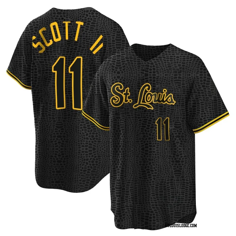 Men's St. Louis Cardinals Victor Scott II Replica Black Snake Skin City Jersey