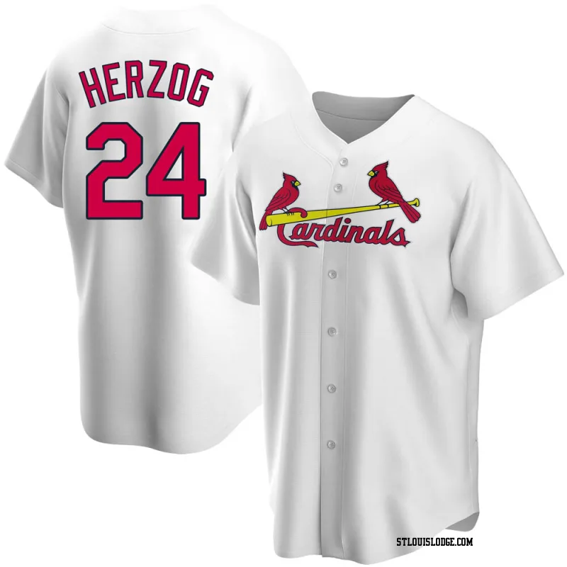 Men's St. Louis Cardinals Whitey Herzog Replica White Home Jersey