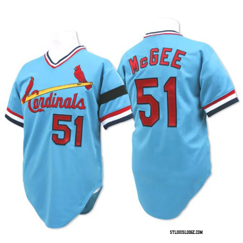 Men's St. Louis Cardinals Willie McGee Authentic Blue Throwback Jersey