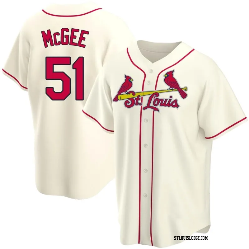 Men's St. Louis Cardinals Willie McGee Replica Cream Alternate Jersey