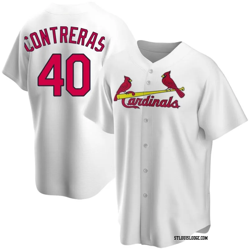 Men's St. Louis Cardinals Willson Contreras Replica White Home Jersey