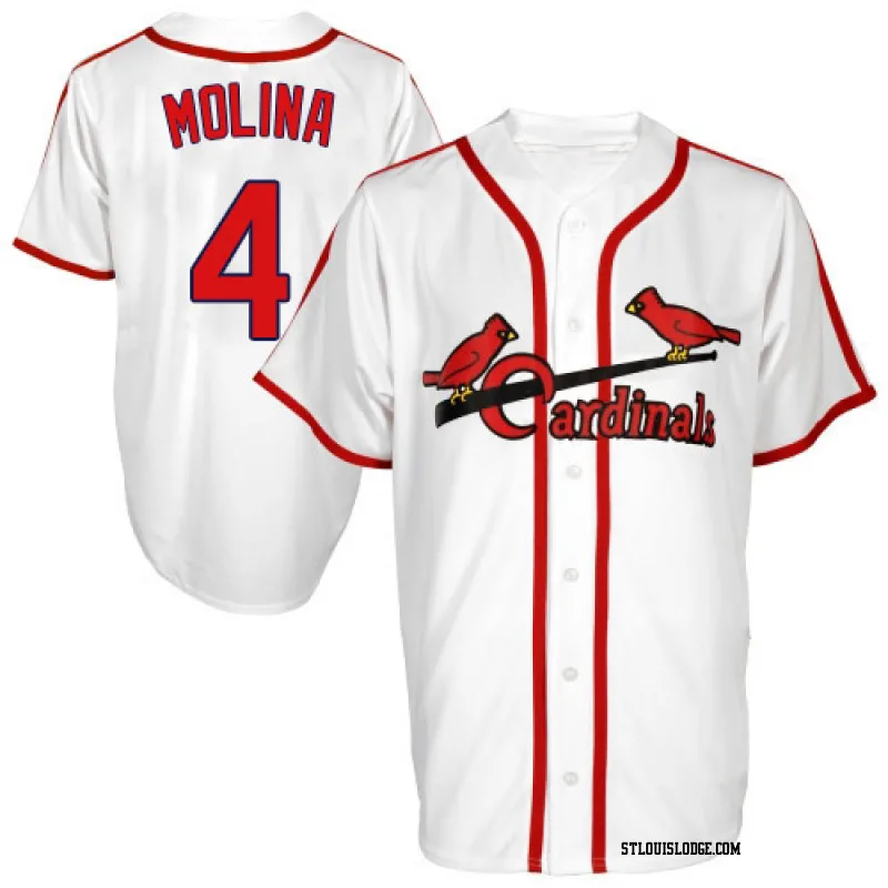 Men's St. Louis Cardinals Yadier Molina Authentic White Throwback Jersey