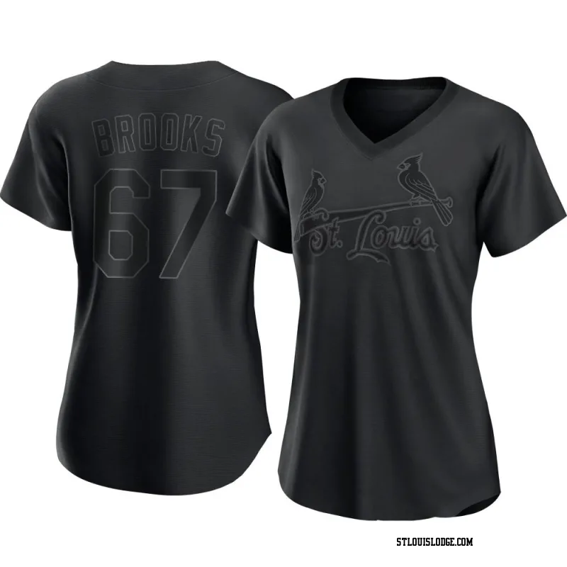 Women's St. Louis Cardinals Aaron Brooks Authentic Black Pitch Fashion Jersey