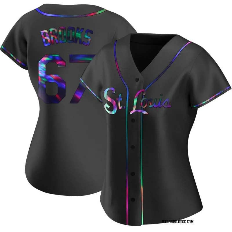 Women's St. Louis Cardinals Aaron Brooks Replica Black Holographic Alternate Jersey