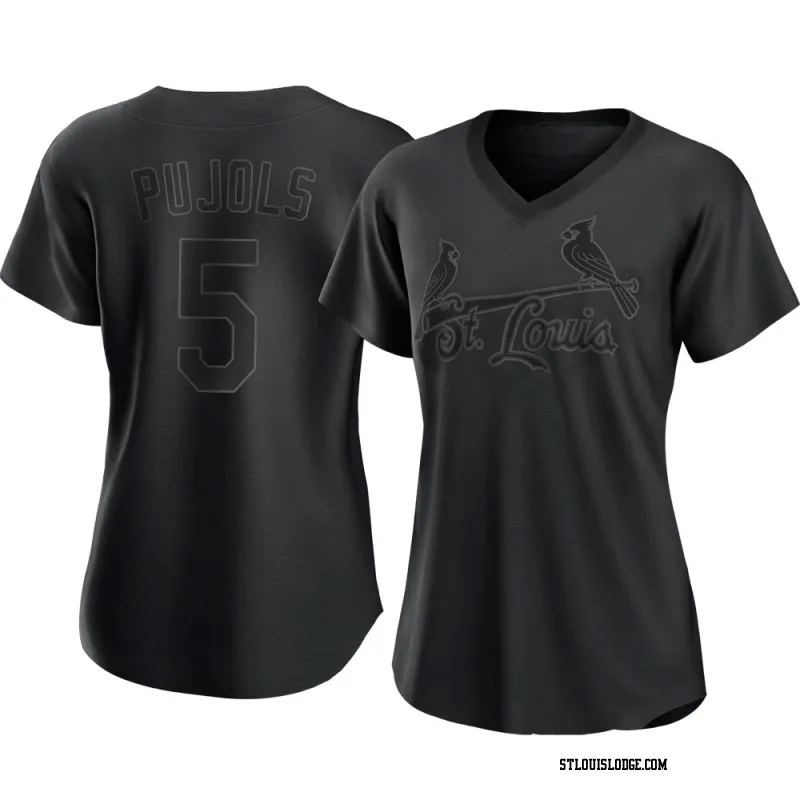 Women's St. Louis Cardinals Albert Pujols Authentic Black Pitch Fashion Jersey