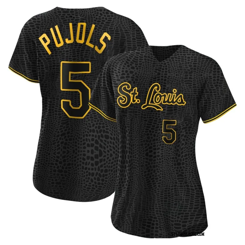 Women's St. Louis Cardinals Albert Pujols Authentic Black Snake Skin City Jersey