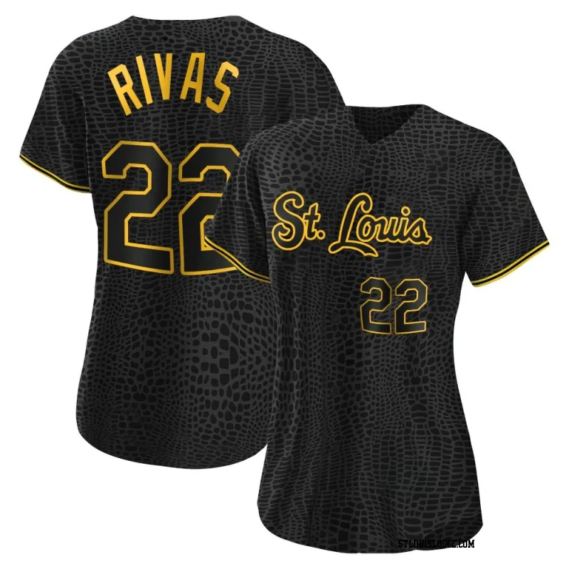 Women's St. Louis Cardinals Alfonso Rivas Authentic Black Snake Skin City Jersey