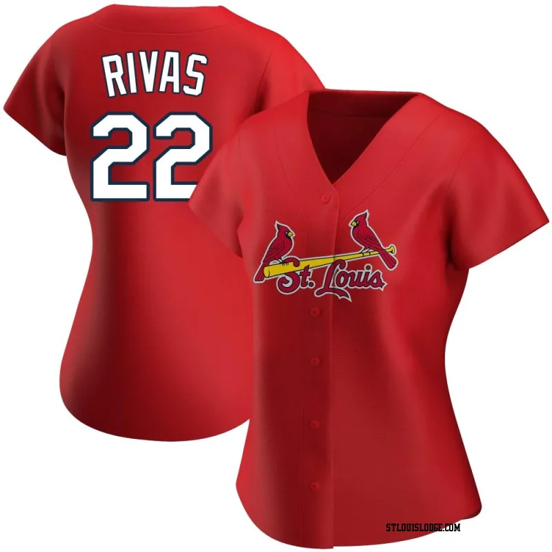 Women's St. Louis Cardinals Alfonso Rivas Authentic Red Alternate Jersey