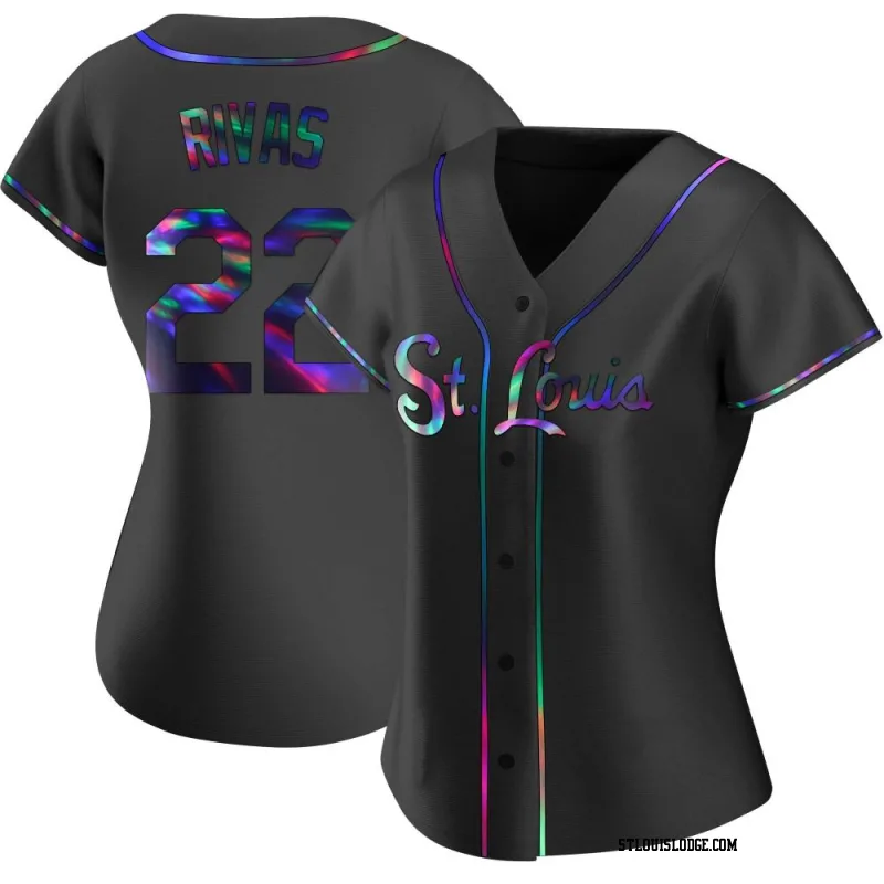 Women's St. Louis Cardinals Alfonso Rivas Replica Black Holographic Alternate Jersey