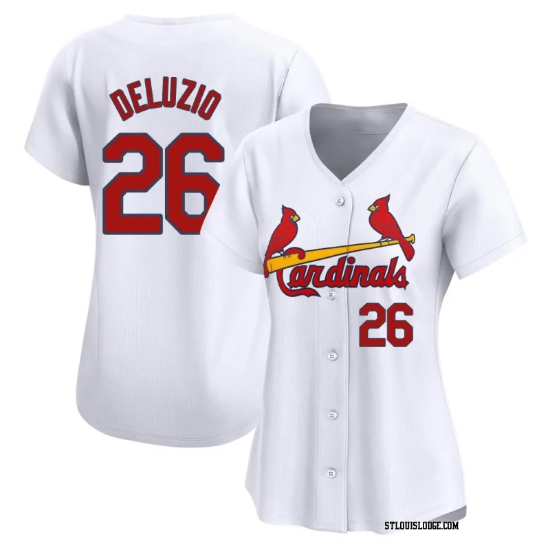 Women's St. Louis Cardinals Ben DeLuzio Limited White Home Jersey