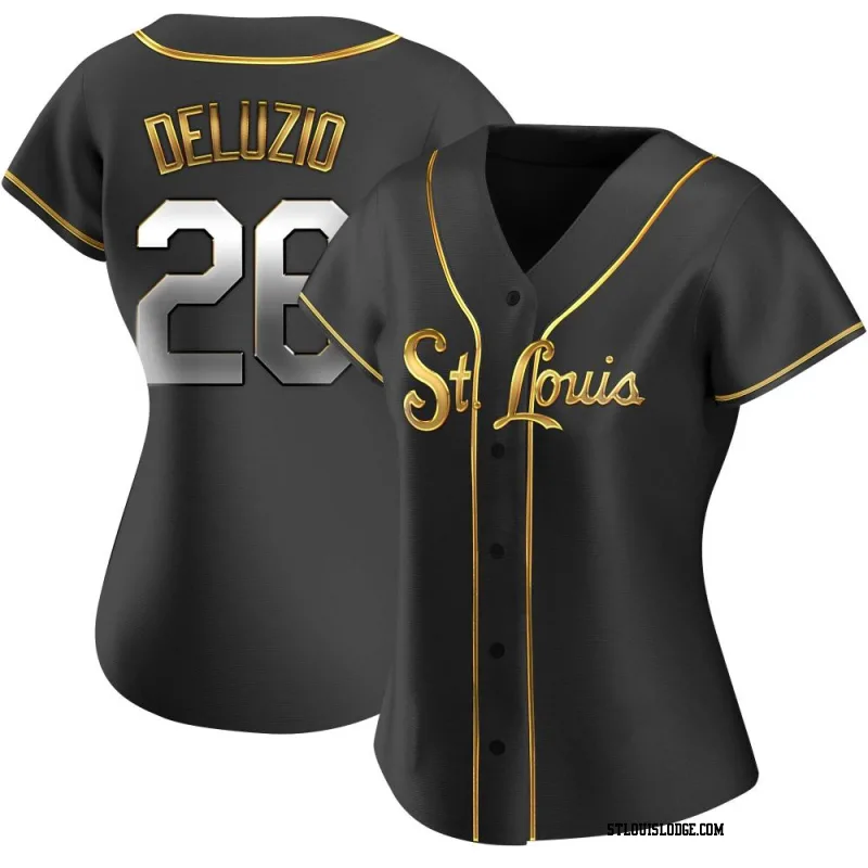 Women's St. Louis Cardinals Ben DeLuzio Replica Black Golden Alternate Jersey