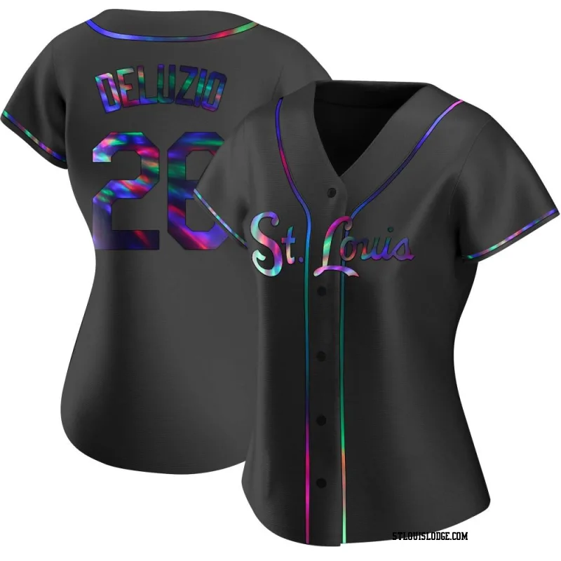 Women's St. Louis Cardinals Ben DeLuzio Replica Black Holographic Alternate Jersey