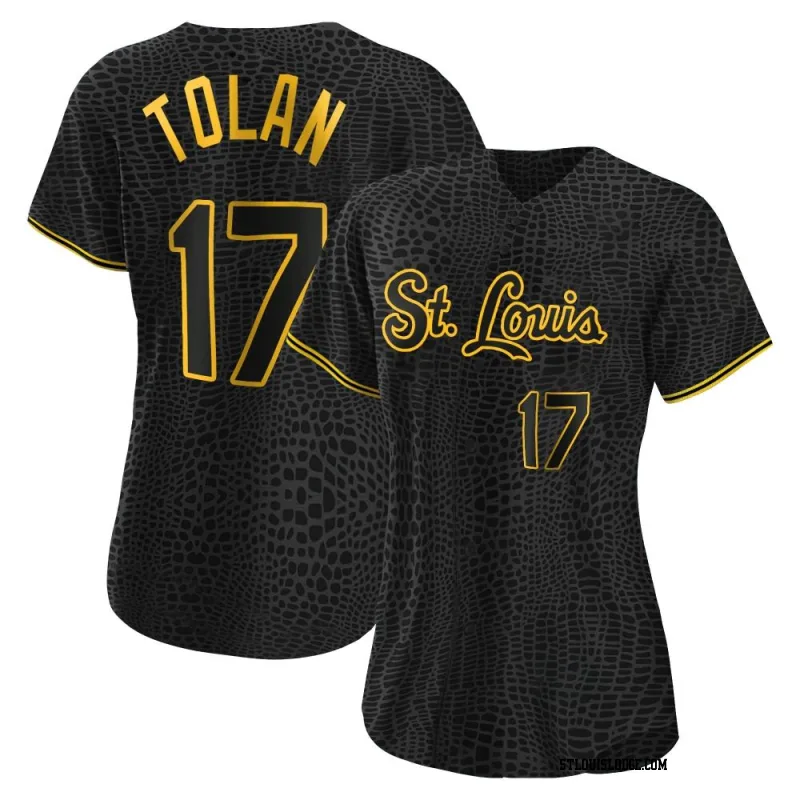 Women's St. Louis Cardinals Bobby Tolan Authentic Black Snake Skin City Jersey