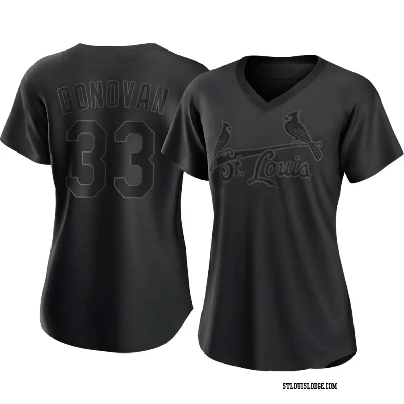 Women's St. Louis Cardinals Brendan Donovan Authentic Black Pitch Fashion Jersey