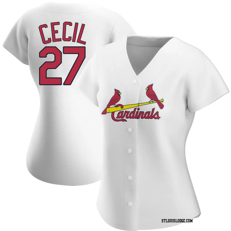 Women's St. Louis Cardinals Brett Cecil Authentic White Home Jersey