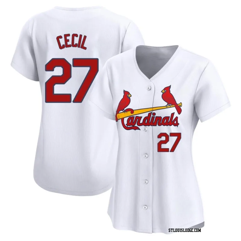 Women's St. Louis Cardinals Brett Cecil Limited White Home Jersey