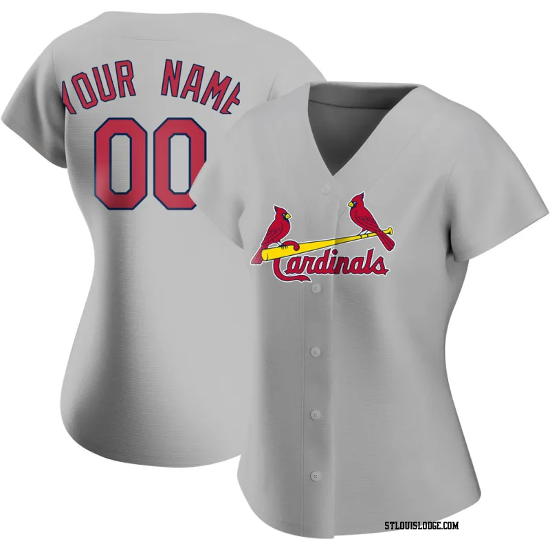 Women's St. Louis Cardinals Custom Replica Gray Road Jersey