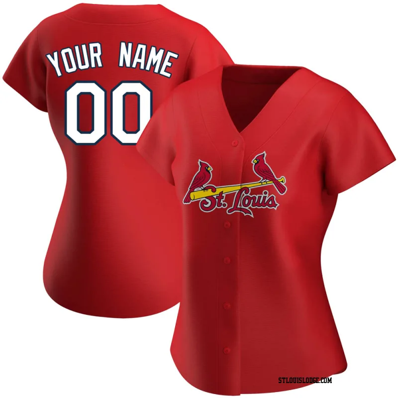 Women's St. Louis Cardinals Custom Replica Red Alternate Jersey