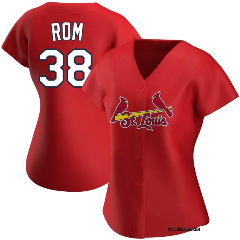 Women's St. Louis Cardinals Drew Rom Authentic Red Alternate Jersey