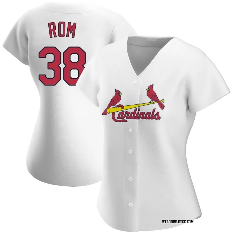 Women's St. Louis Cardinals Drew Rom Authentic White Home Jersey