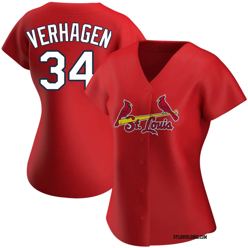 Women's St. Louis Cardinals Drew VerHagen Authentic Red Alternate Jersey