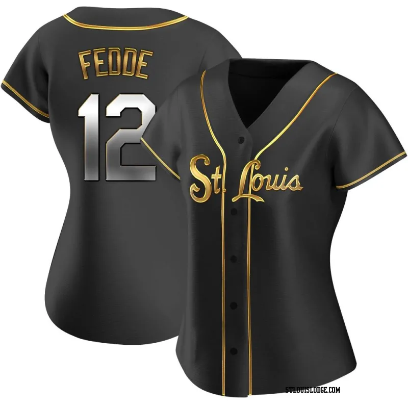 Women's St. Louis Cardinals Erick Fedde Replica Black Golden Alternate Jersey