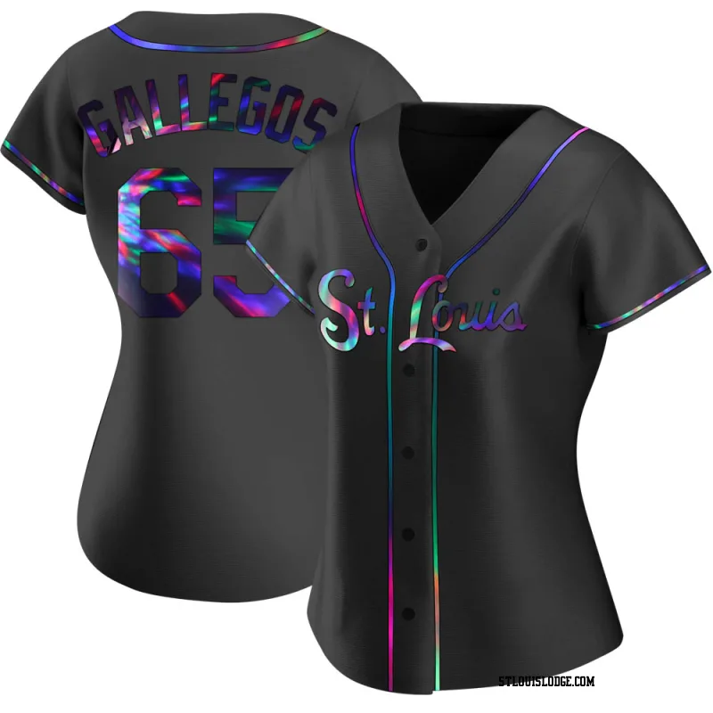 Women's St. Louis Cardinals Giovanny Gallegos Replica Black Holographic Alternate Jersey