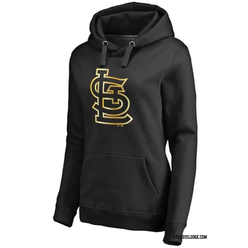 Women's St. Louis Cardinals Gold Collection Pullover Hoodie Black