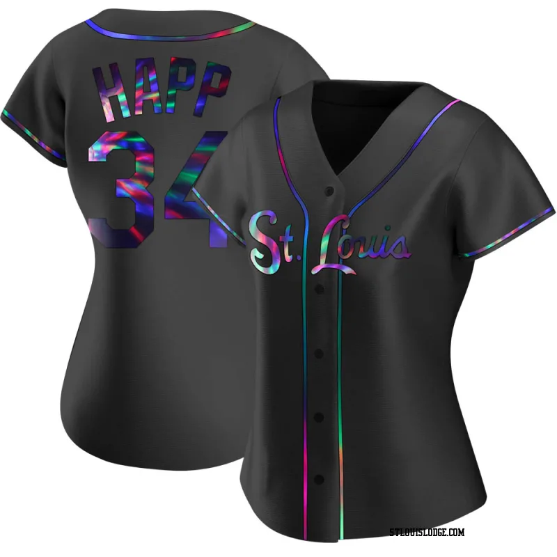 Women's St. Louis Cardinals J.A. Happ Replica Black Holographic Alternate Jersey