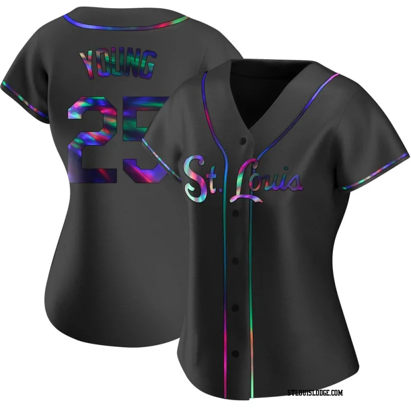 Women's St. Louis Cardinals Jared Young Replica Black Holographic Alternate Jersey