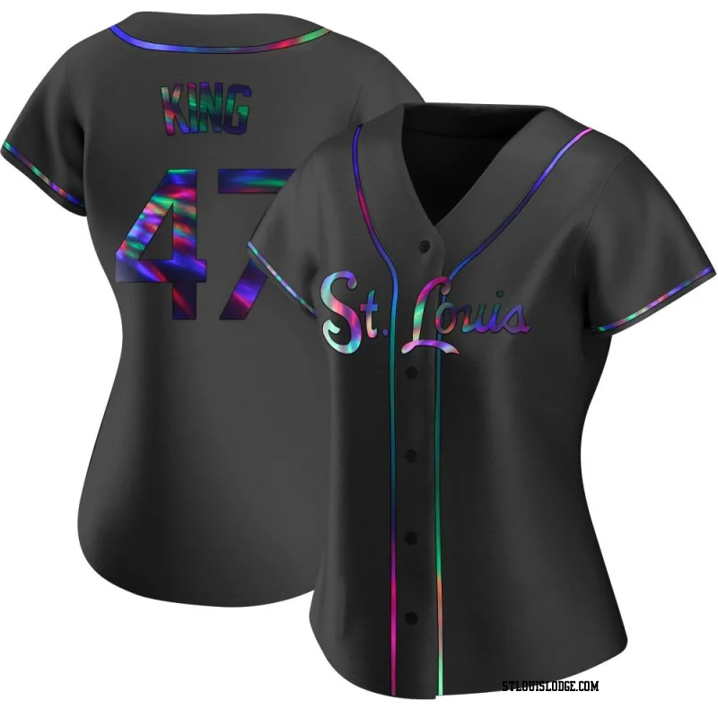 Women's St. Louis Cardinals John King Replica Black Holographic Alternate Jersey