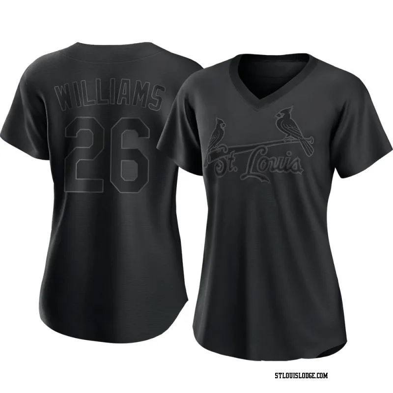 Women's St. Louis Cardinals Justin Williams Authentic Black Pitch Fashion Jersey