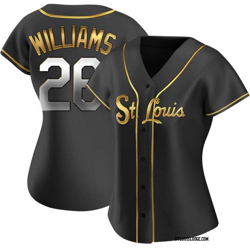 Women's St. Louis Cardinals Justin Williams Replica Black Golden Alternate Jersey