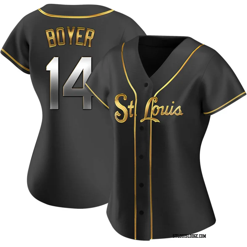 Women's St. Louis Cardinals Ken Boyer Replica Black Golden Alternate Jersey