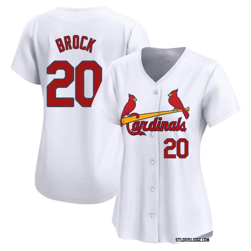 Women's St. Louis Cardinals Lou Brock Limited White Home Jersey