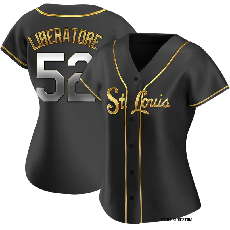 Women's St. Louis Cardinals Matthew Liberatore Replica Black Golden Alternate Jersey