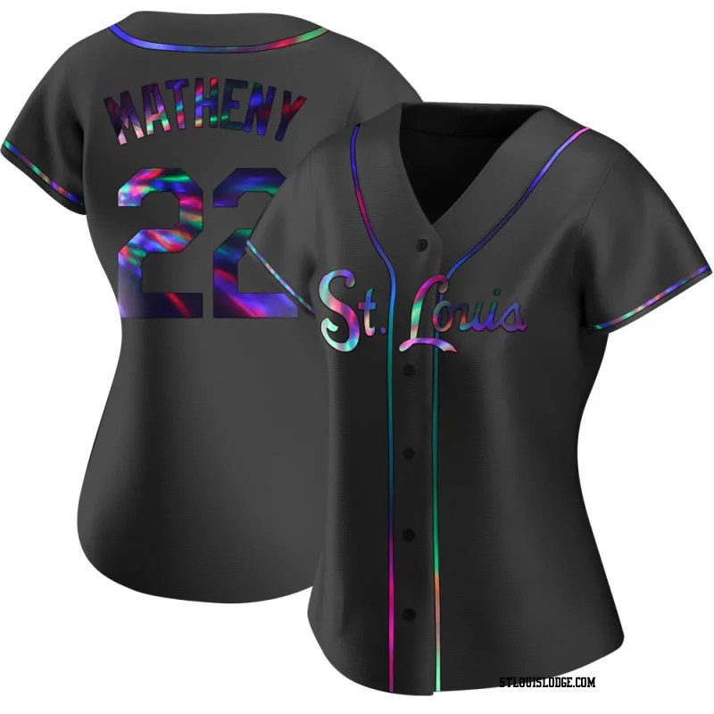 Women's St. Louis Cardinals Mike Matheny Replica Black Holographic Alternate Jersey