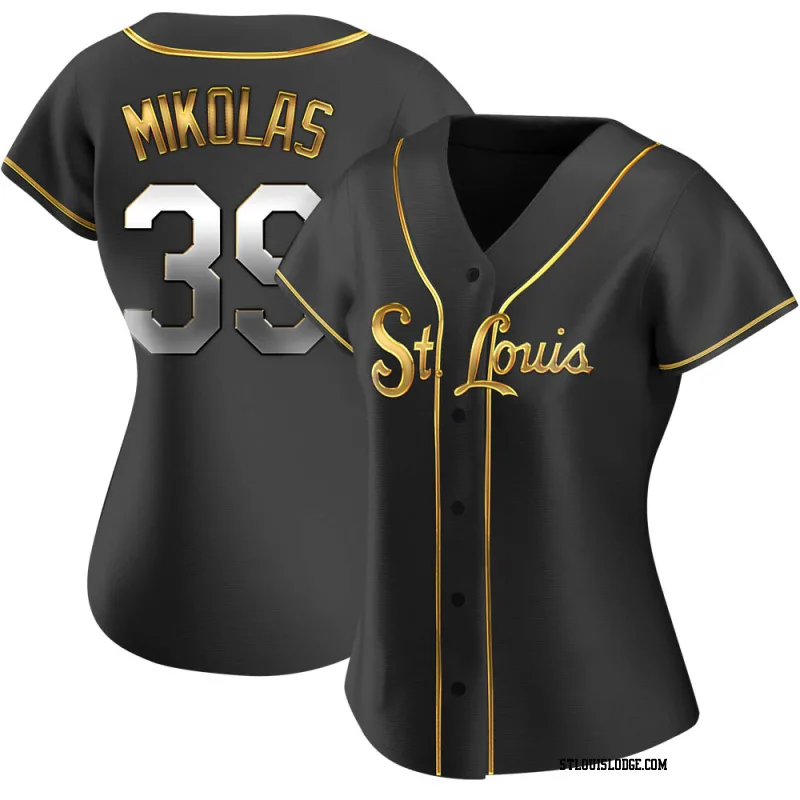 Women's St. Louis Cardinals Miles Mikolas Replica Black Golden Alternate Jersey