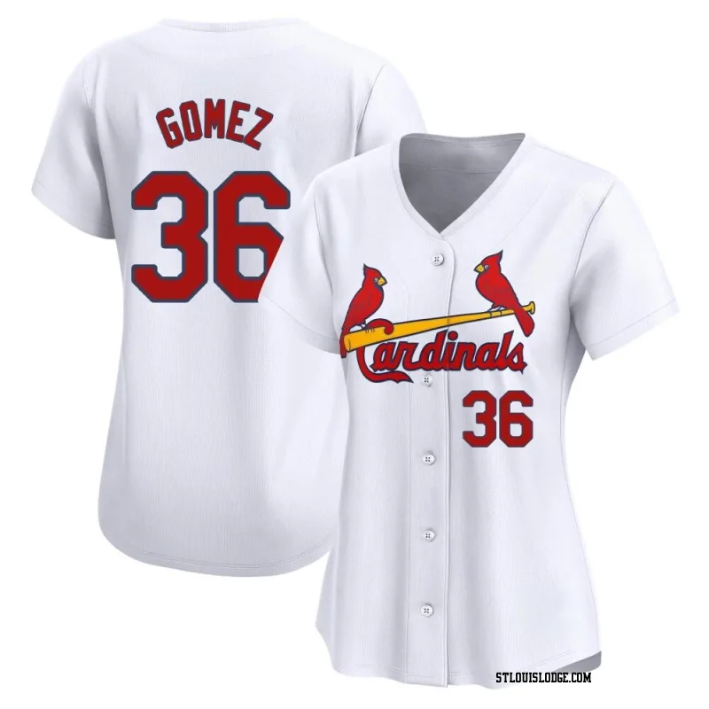 Women's St. Louis Cardinals Moises Gomez Limited White Home Jersey