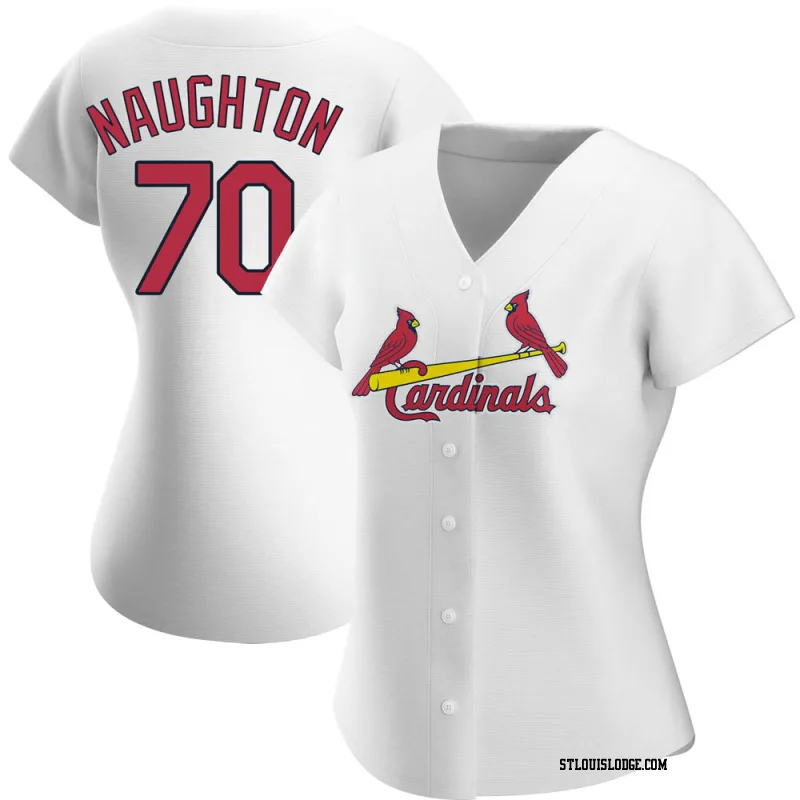 Women's St. Louis Cardinals Packy Naughton Replica White Home Jersey