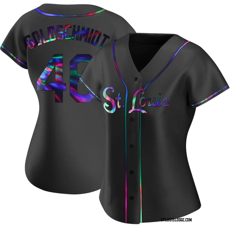 Women's St. Louis Cardinals Paul Goldschmidt Replica Black Holographic Alternate Jersey