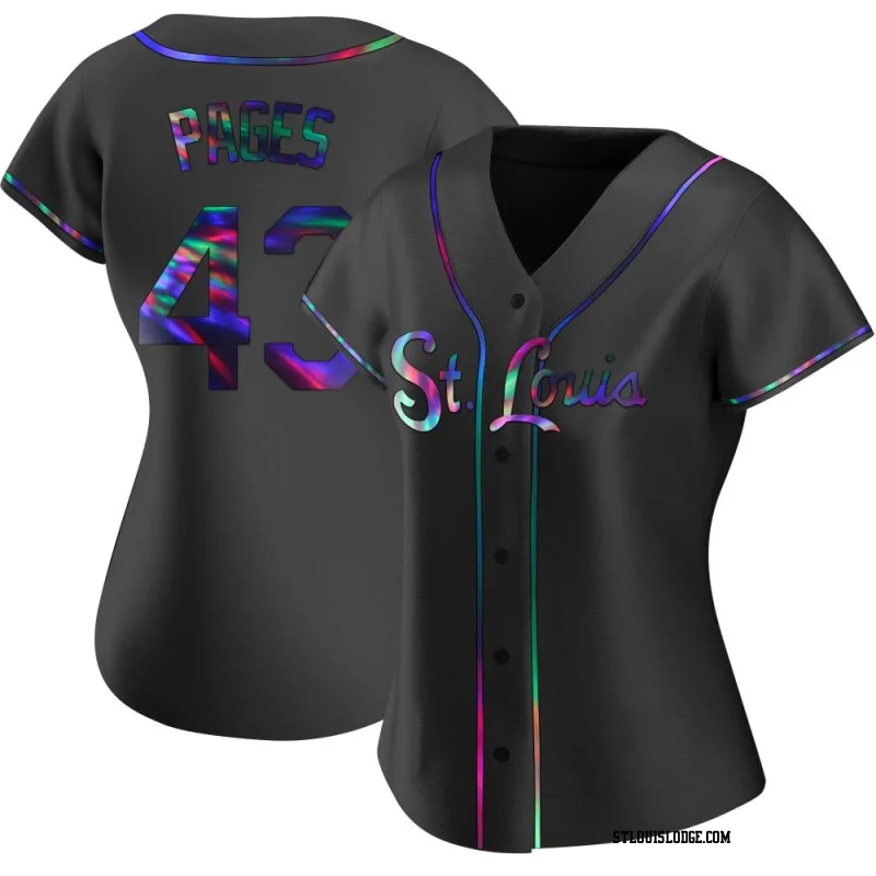 Women's St. Louis Cardinals Pedro Pages Replica Black Holographic Alternate Jersey