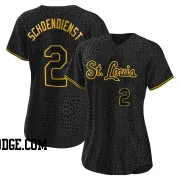 Women's St. Louis Cardinals Red Schoendienst Authentic Black Snake Skin City Jersey